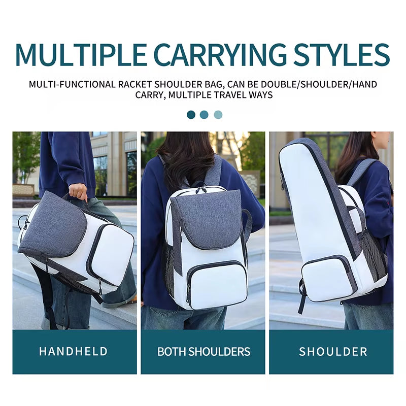 Sports Tennis Paddle Backpack Foldable Squash Badminton Racket Bag Padel Racquetball Carrying Handbag for Men Women Sports Bags