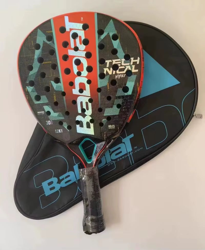 Beach Tennis Rackets 3K 12K 16K Full Carbon Fiber Cage Beach Rackets with Padel Racket Bag for Men Women Adult