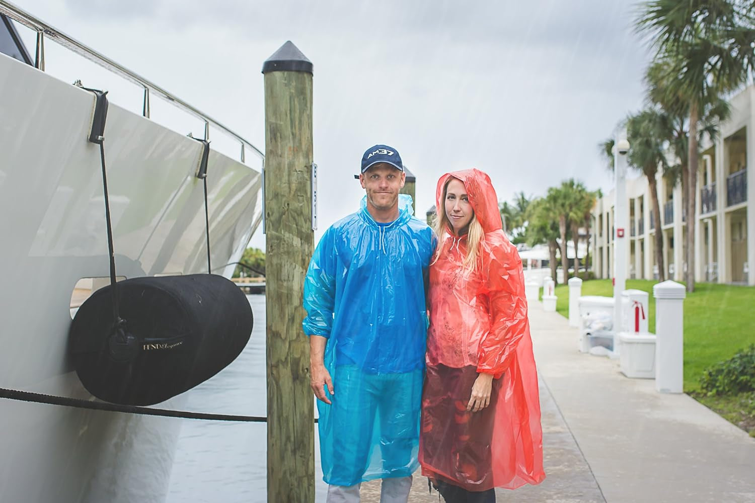Rain Ponchos Family Pack - Emergency Drawstring Hood Poncho for Children & Adults Lightweight Reusable or Disposable