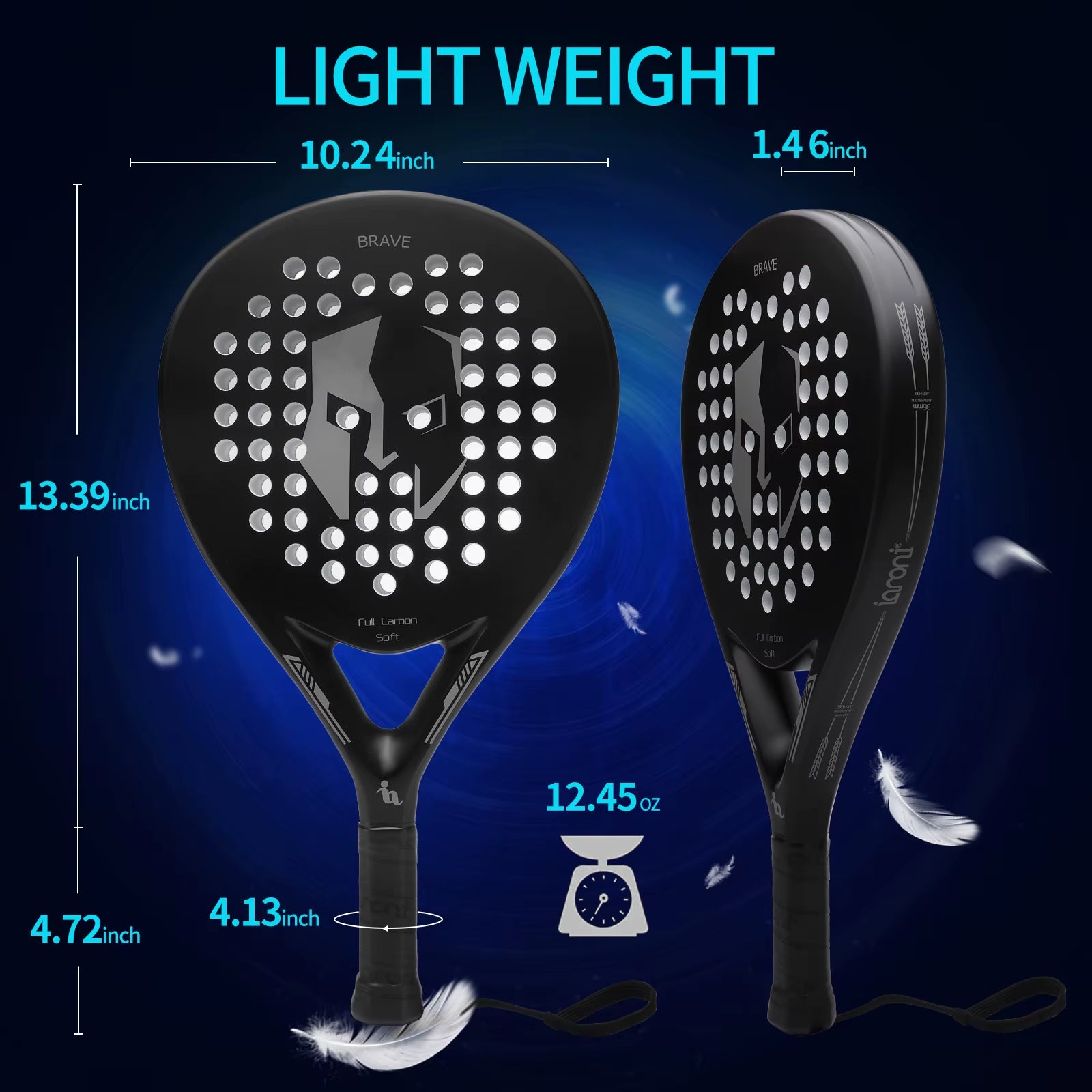 Padel Tennis Rackets,Paddle Tennis Racquets Carbon Fiber with EVA Memory Flex Foam Core,Paddle Racket Lightweight for Pop Tennis