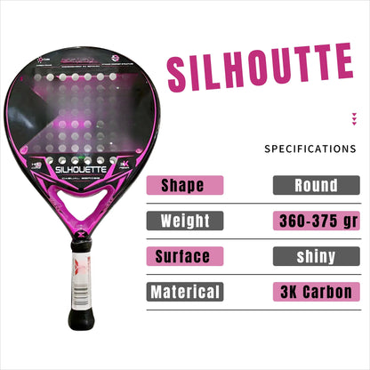 Professional Padel Tennis Racket, Soft Face Carbon Fiber, EVA Memory Paddle, Sports Racquet, Outdoor Equipment for Men and Women