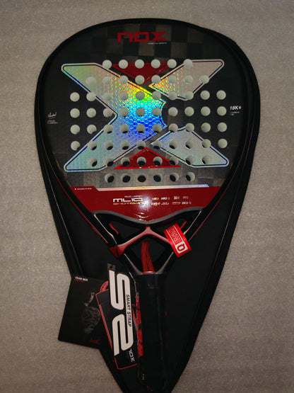 Padel Tennis Racquet Carbon Fiber Soft EVA Surface Round, Suitable for Men and Women Training Accessories