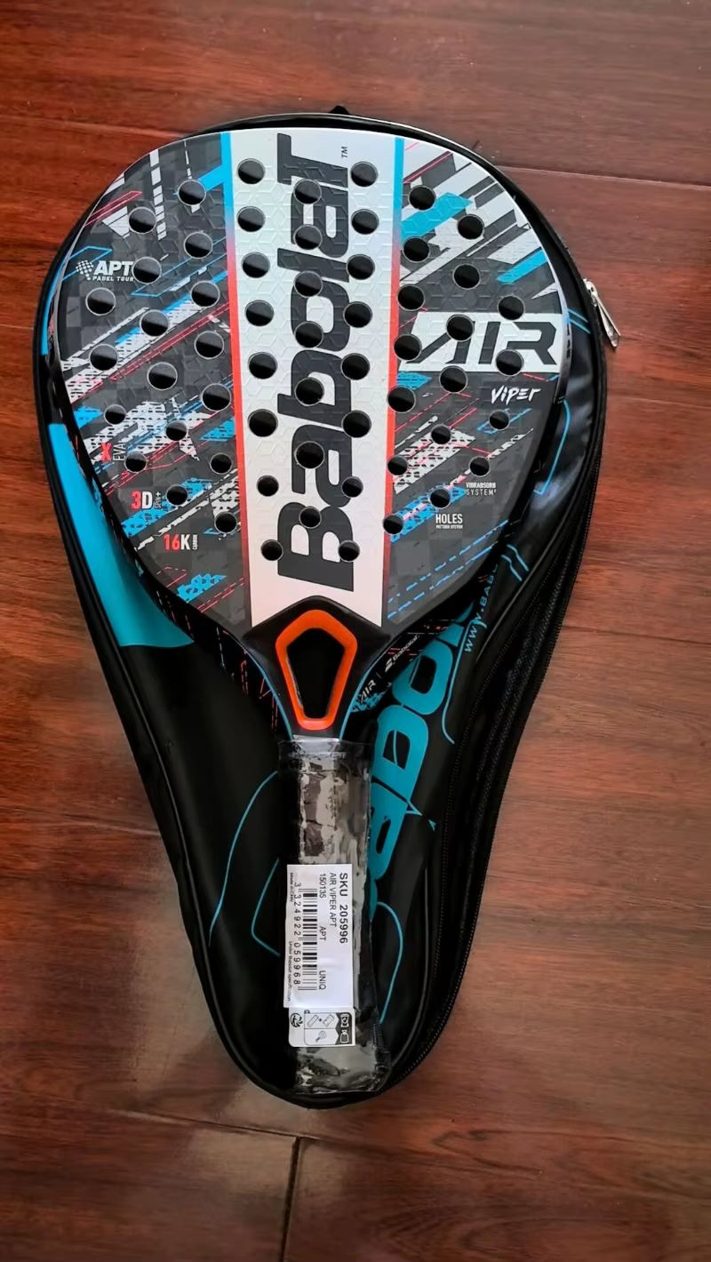 Beach Tennis Rackets 3K 12K 16K Full Carbon Fiber Cage Beach Rackets with Padel Racket Bag for Men Women Adult